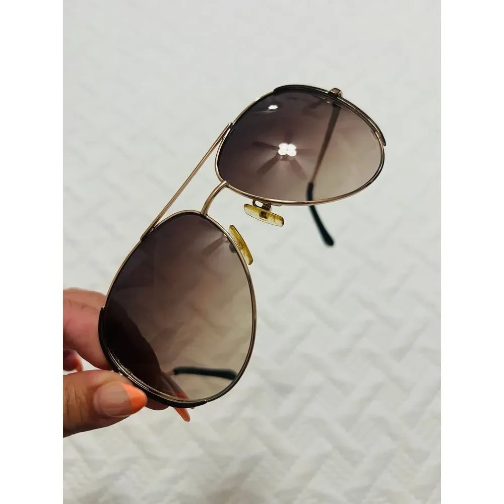 Michael Kors Womens Aviator Gold & Brown Sunglasses With Dust Cloth And‎ Case